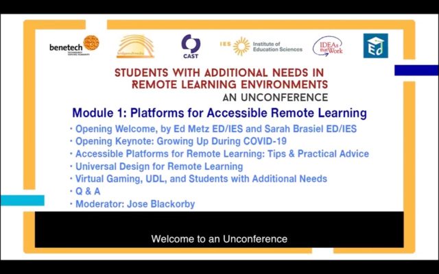 Module 1 – Platforms for Accessible Remote Learning