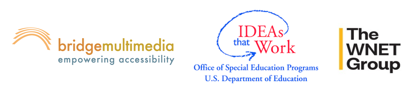 Three logos: bridge multimedia, Office of Special Education Programs, The WNET Group